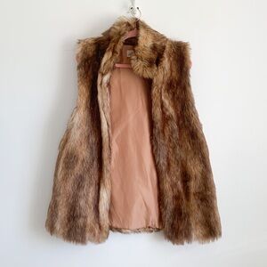 Brown Faux fur oversized vest one size fits most